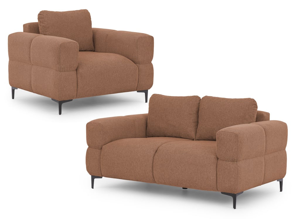Ensemble de canapé 2+1 en tissu structuré crème