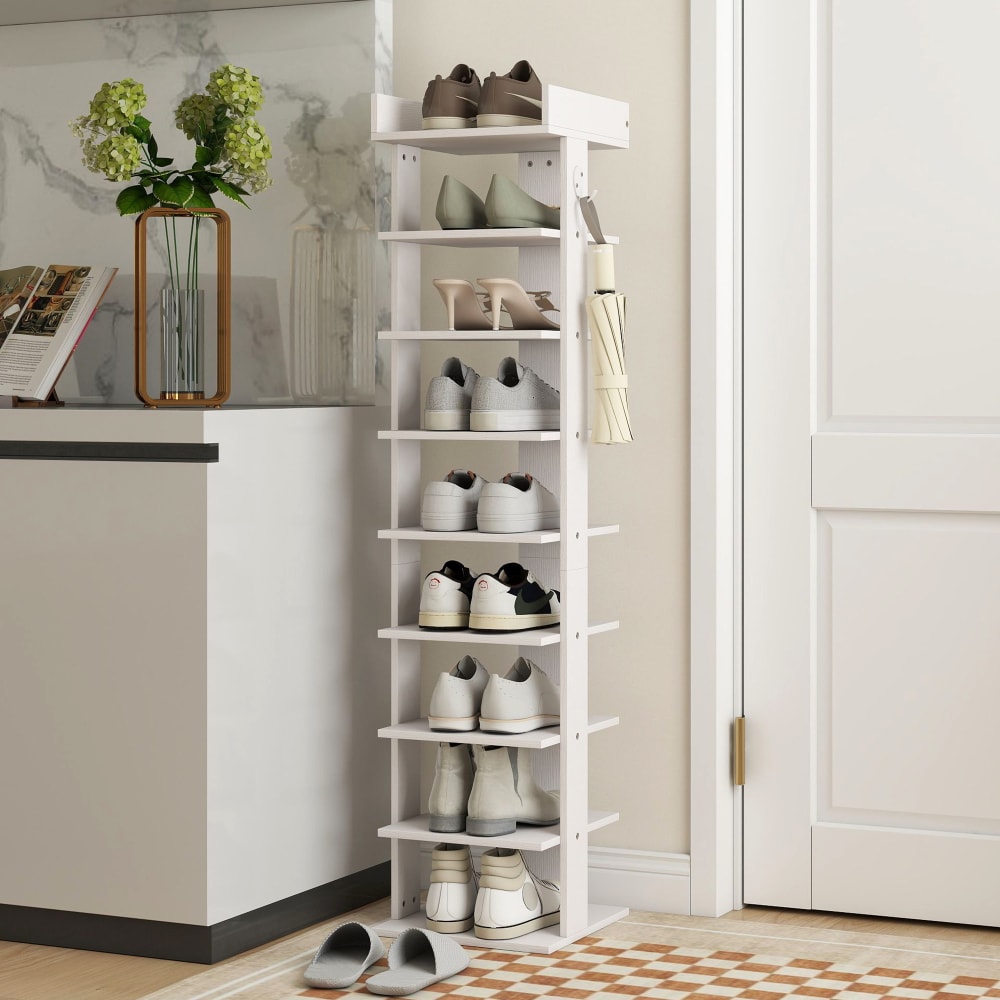 HOMCOM Schuhregal 9 Ebenen mit Ablage oben und 2 Haken - Maisons