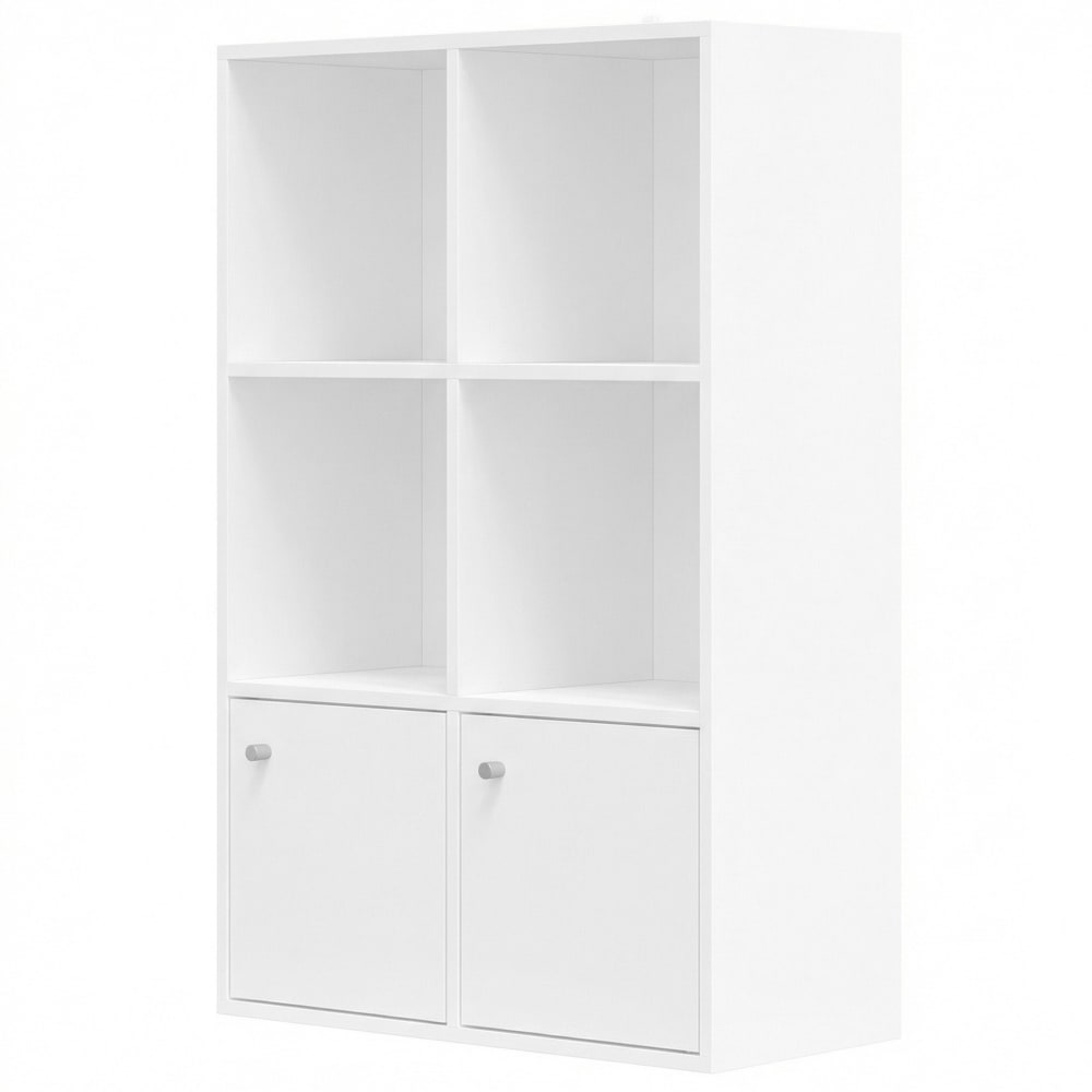 Bibliothèques à 3 niveaux avec 2 portes  29 x 65,8 x 97,8 cm blanc