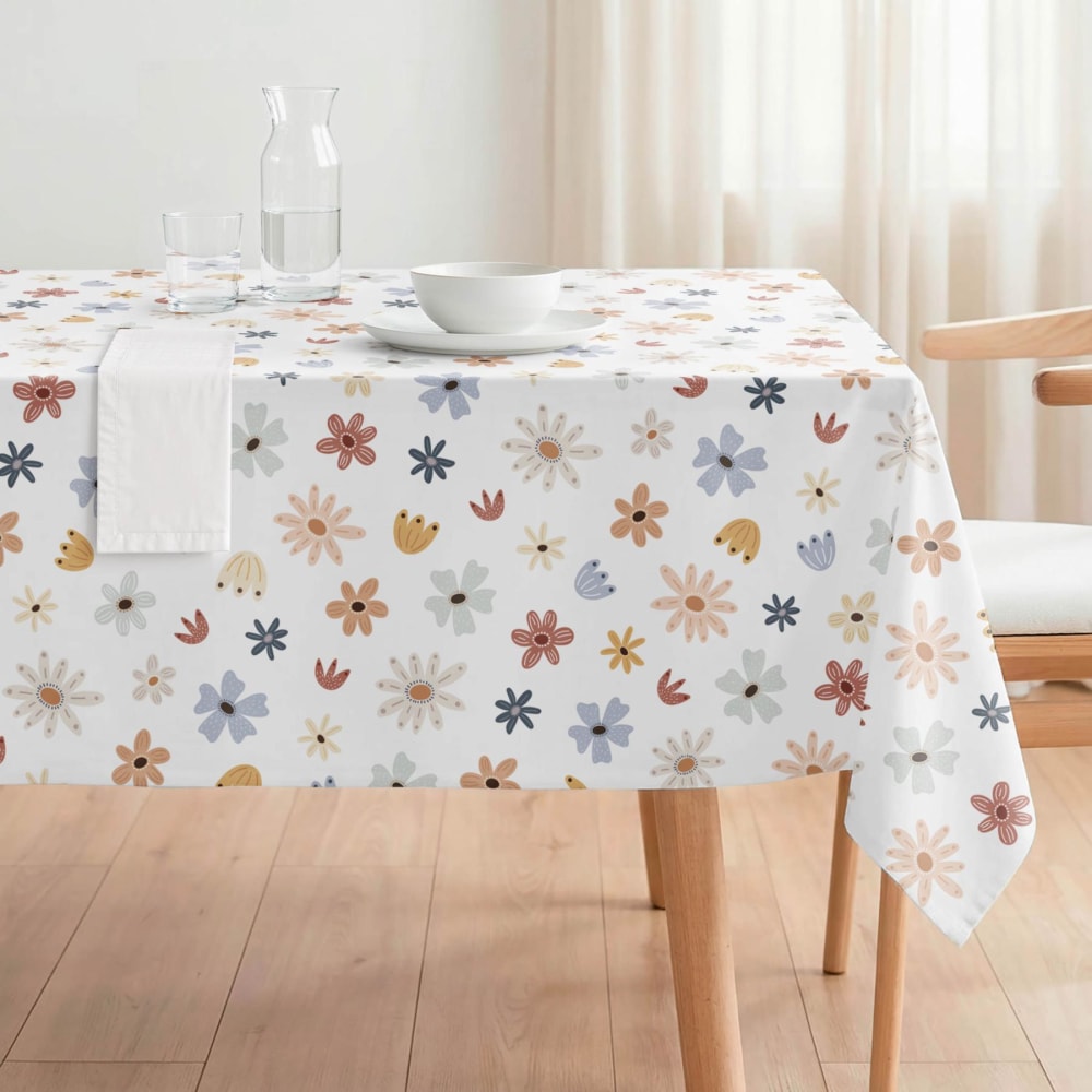 Nappe imperméable florale multicolore antitache 140x100