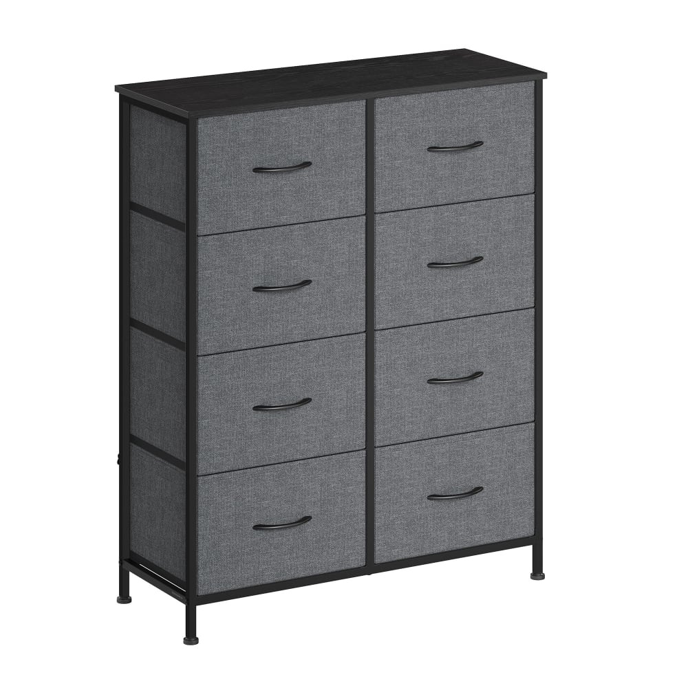 Commode 8 tiroirs en tissu non-tissé pour chambre gris