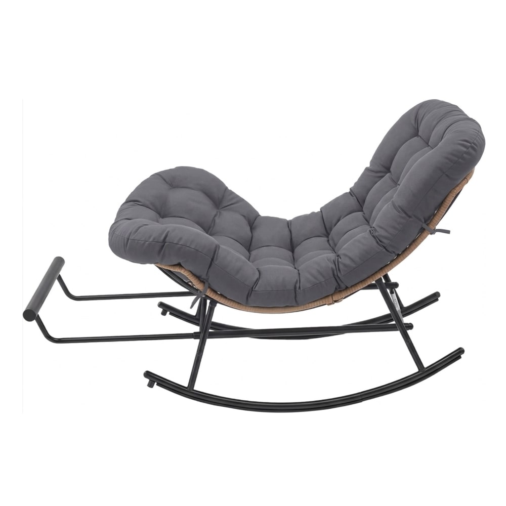 Fauteuil relax avec repose-pieds extensible supporte 136 kg gris