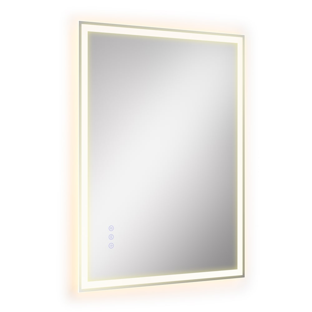 Miroir mural lumineux rectangulaire anti-buée 70,7 x 50,7 cm blanc