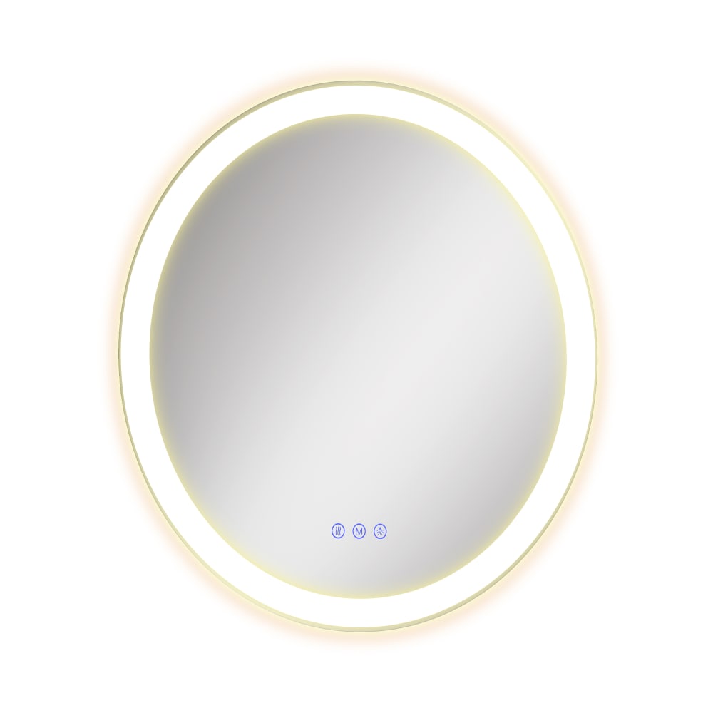 Miroir mural rond lumineux anti-buée 51 cm blanc