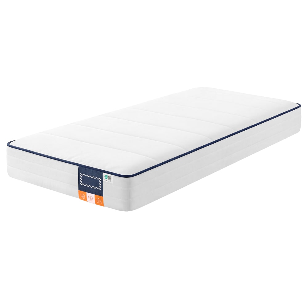Matelas 90 x 190 cm mousse mémoire de forme gel housse lavable blanc