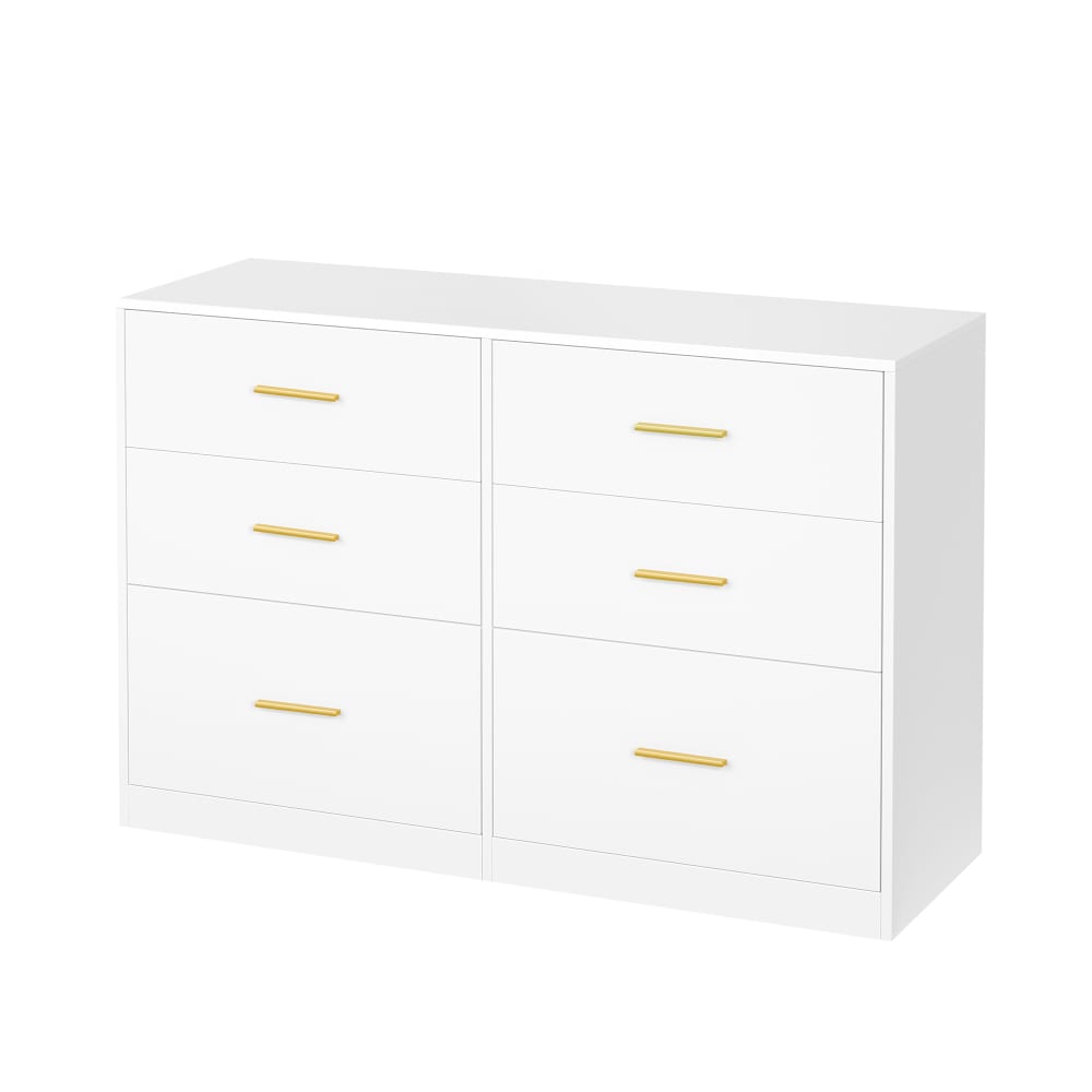 Commodes à tiroirs 6 tiroirs 40 x 119 x 78 cm blanc