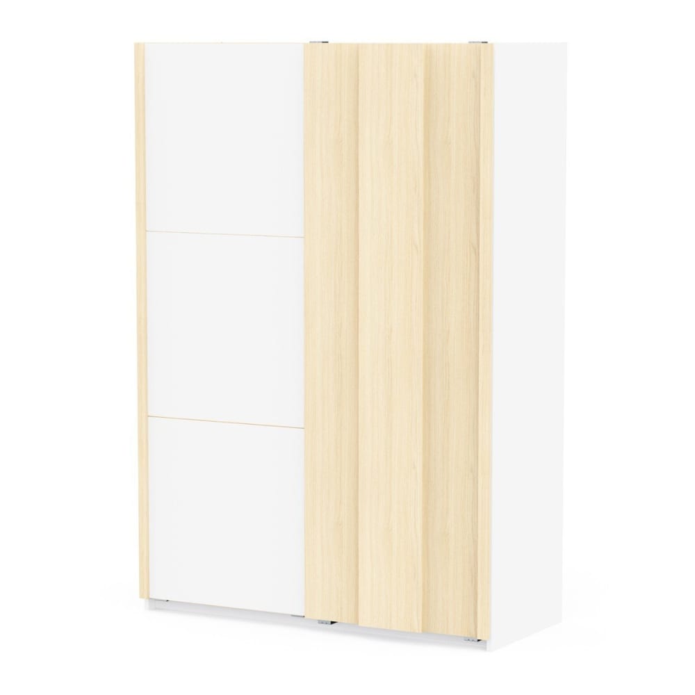 Armoire 2 portes coulissantes, blanche L140,1 cm - Panneau particules