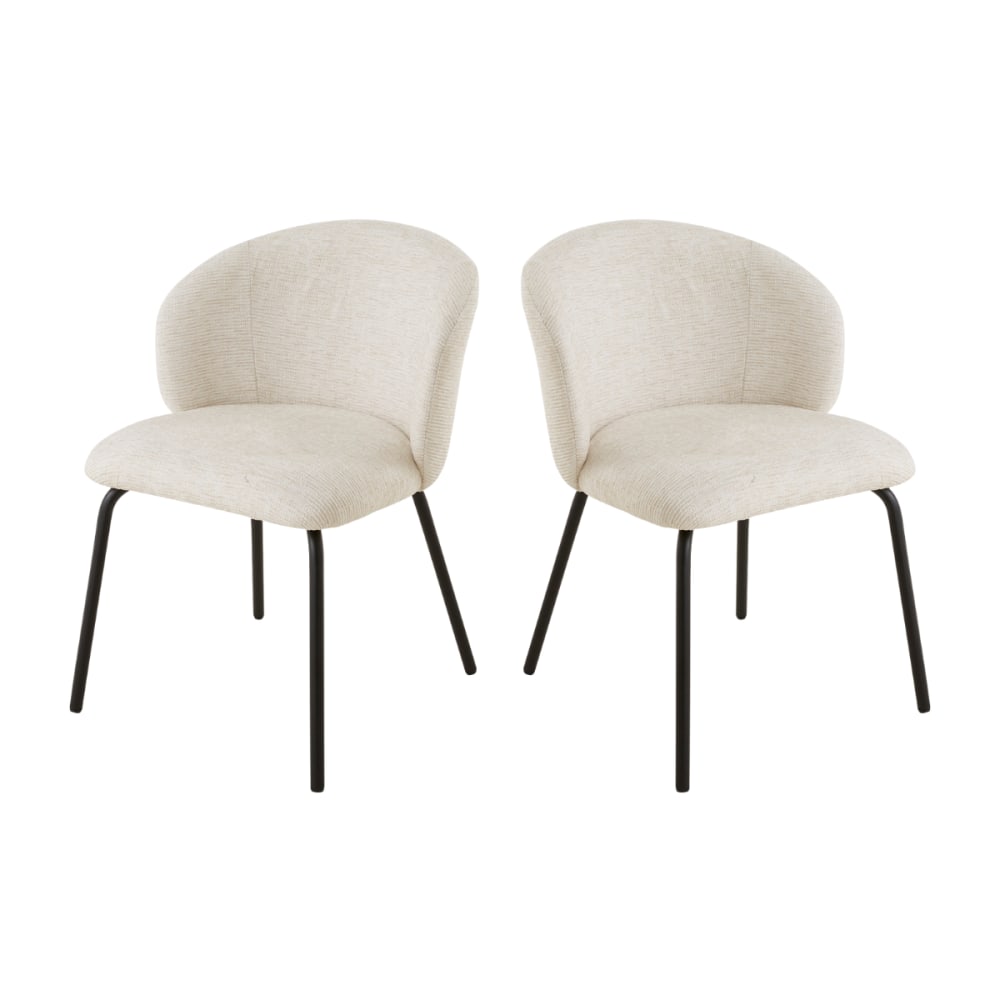 Calicosy 2er-Set Stühle mit gepolsterter Sitzfläche und Rückenlehne - Beige style modern Beige Spanplatte