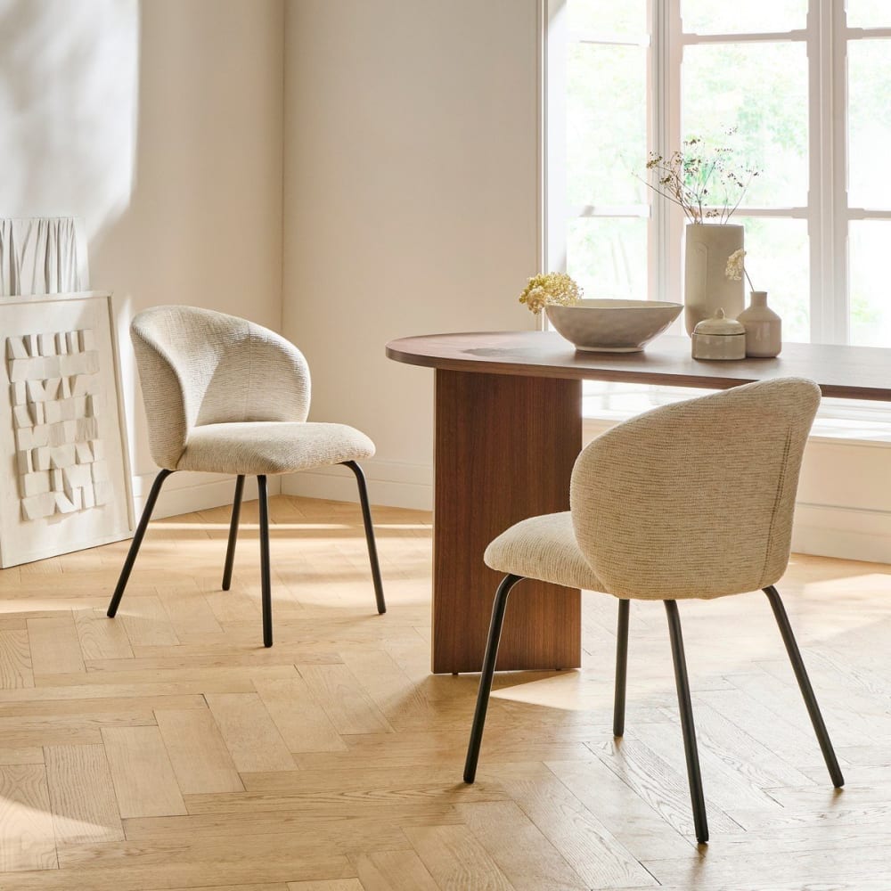 2er-Set Stühle mit gepolsterter Sitzfläche und Rückenlehne -