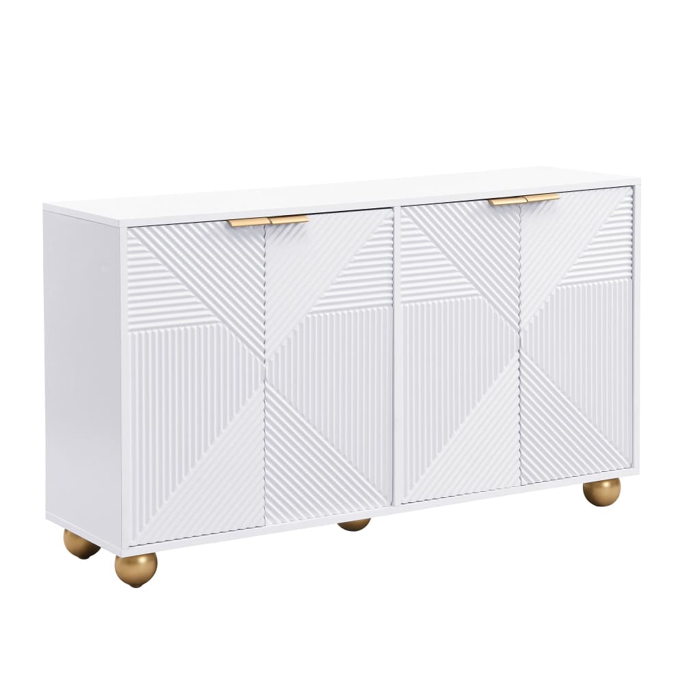 Buffet blanc 4 portes - boule