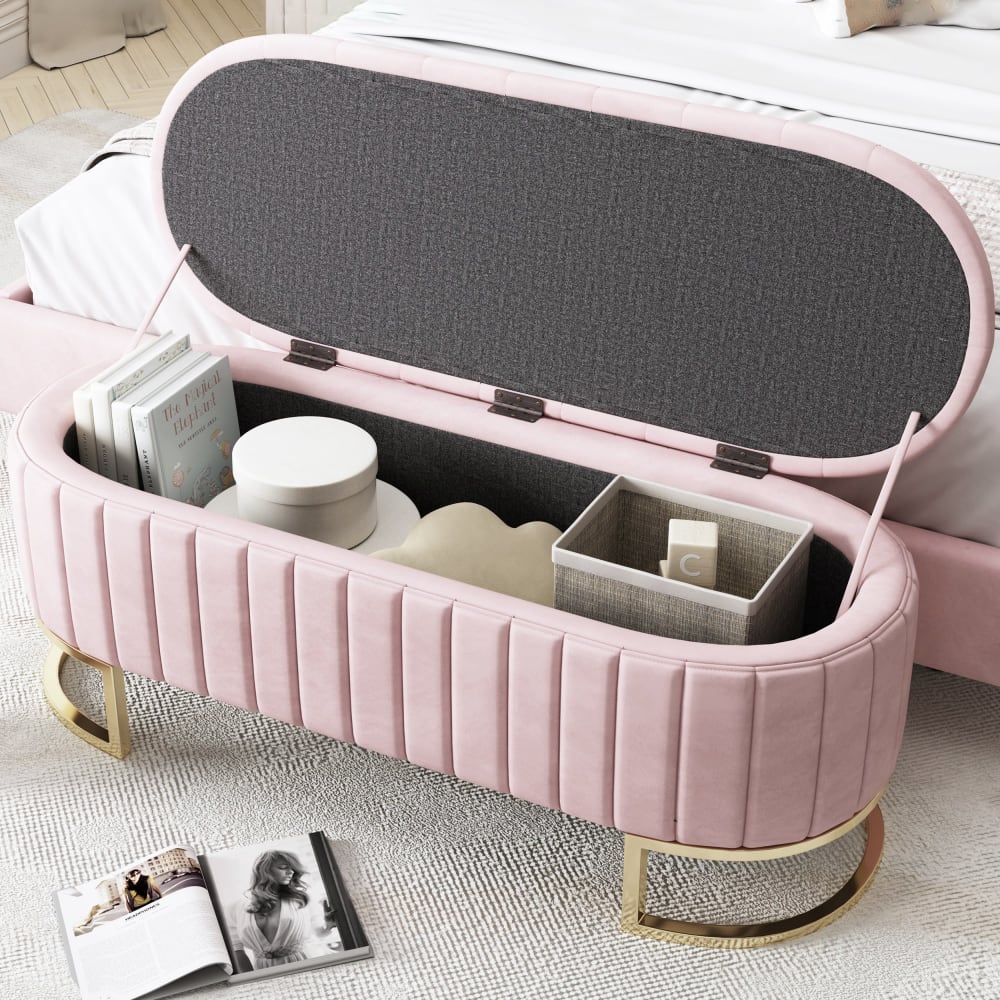 Gepolstertes Samt-Tagesbett, Rosa - Maisons Du Monde