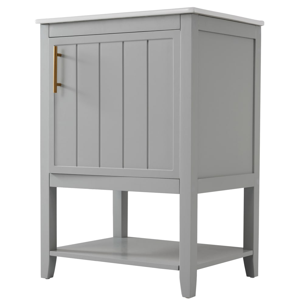 REDOM Waschbecken aus Keramik mit Unterschrank, Grau style modern Grau Keramik