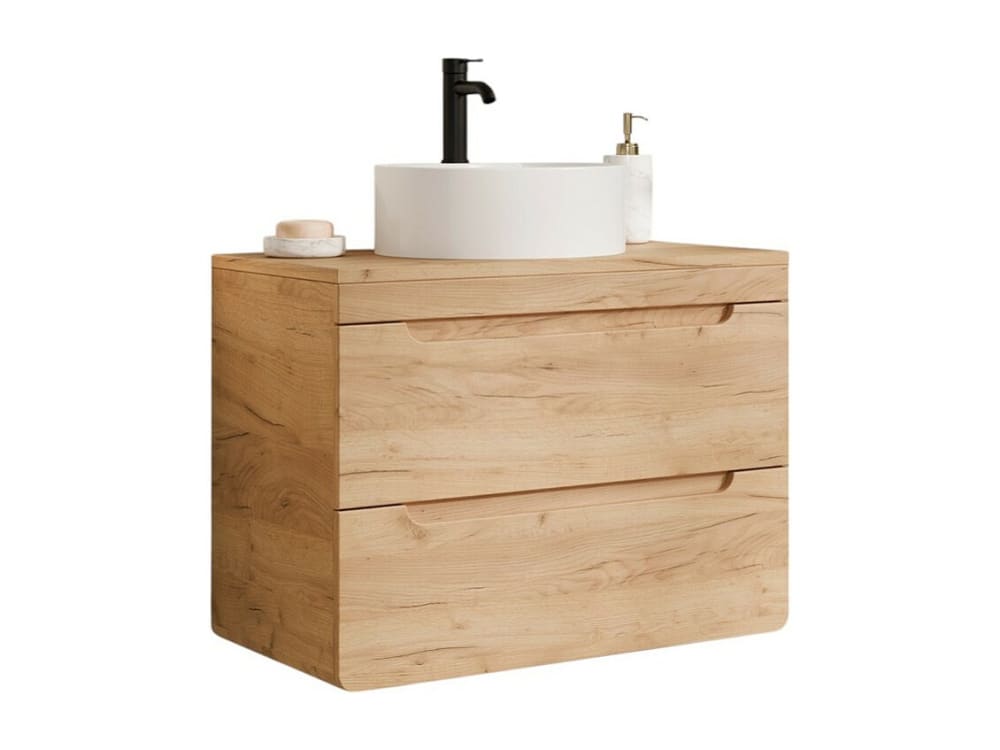 Meuble simple vasque effet bois