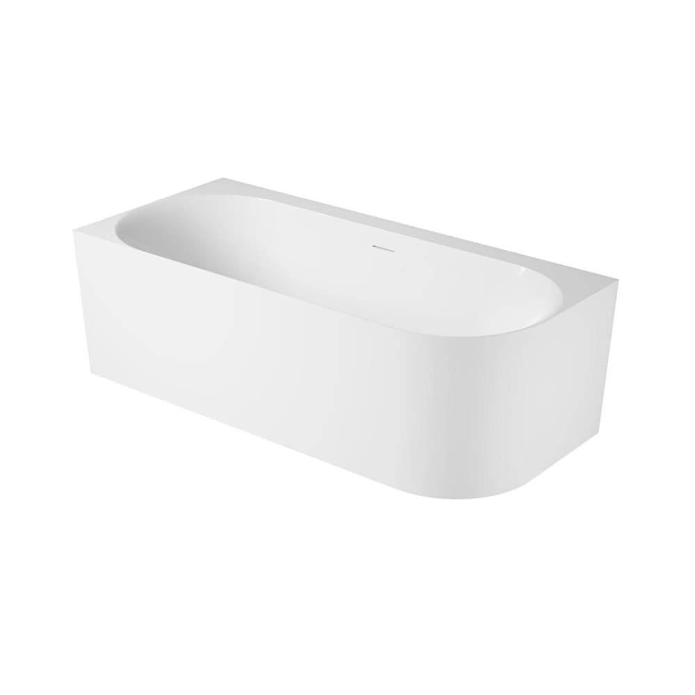 Mob In Weiße halbfreistehende Acrylbadewanne 170 cm - Linke Ecke Weiß Acryl
