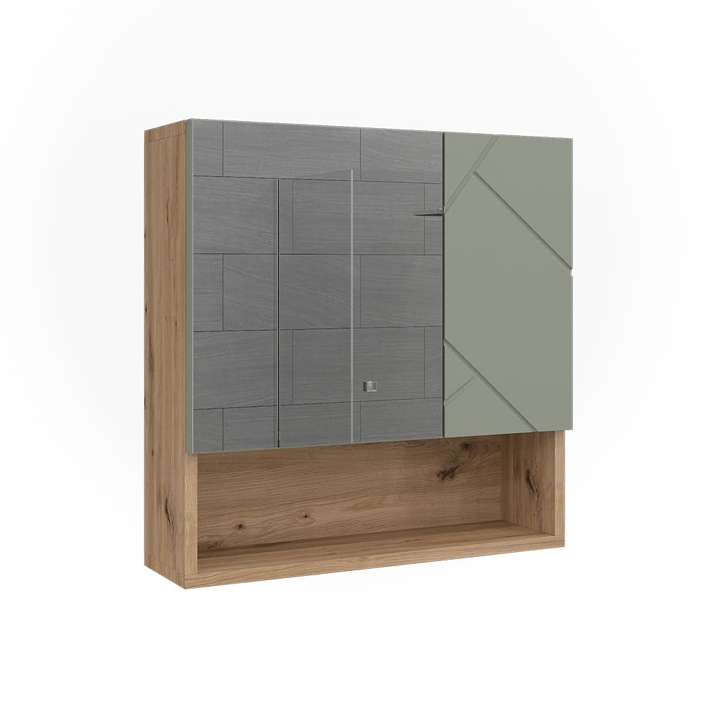Vicco Spiegelschrank Salbeigrün 54x55cm style modern - Spanplatte