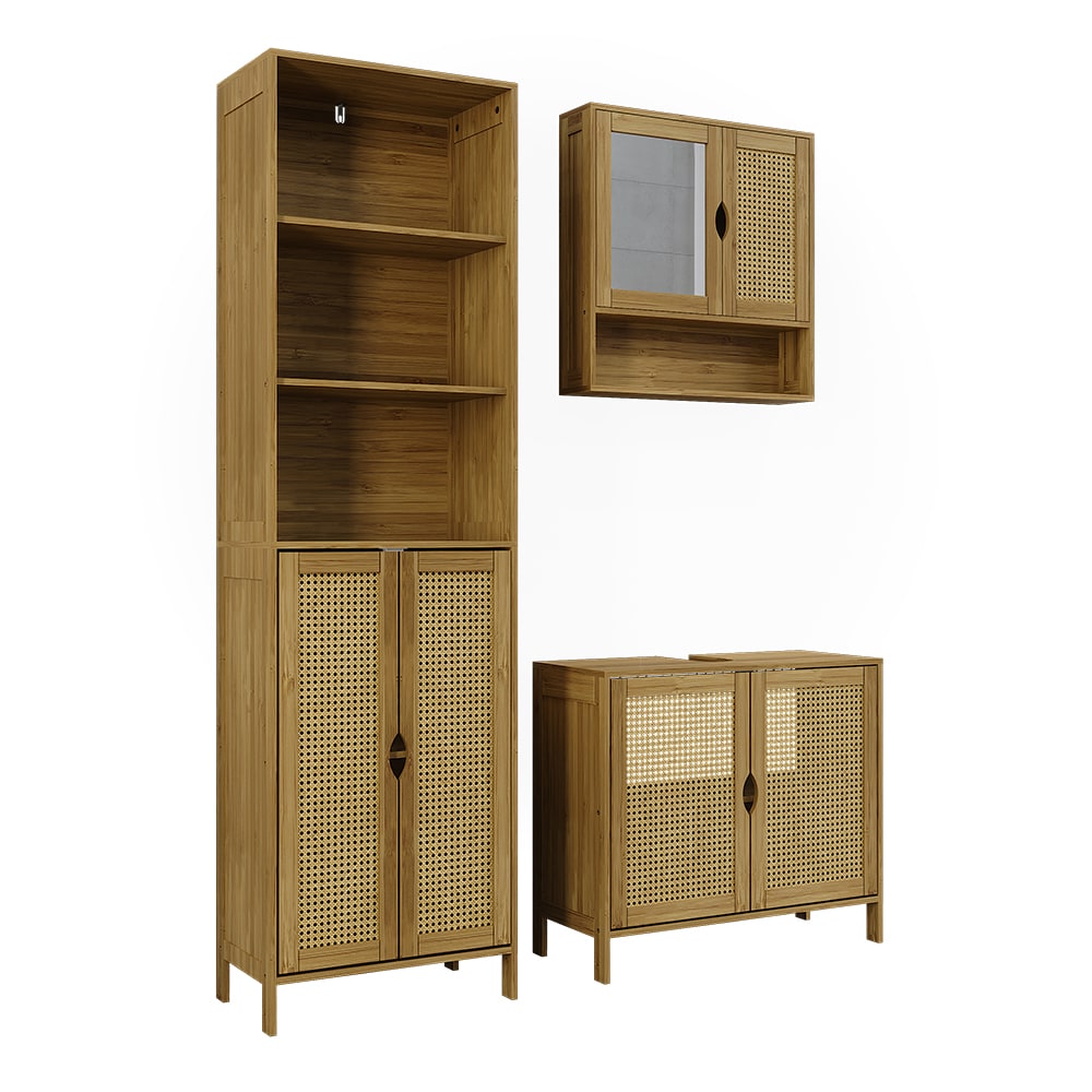 Meubles bain 3 pièces - bambou