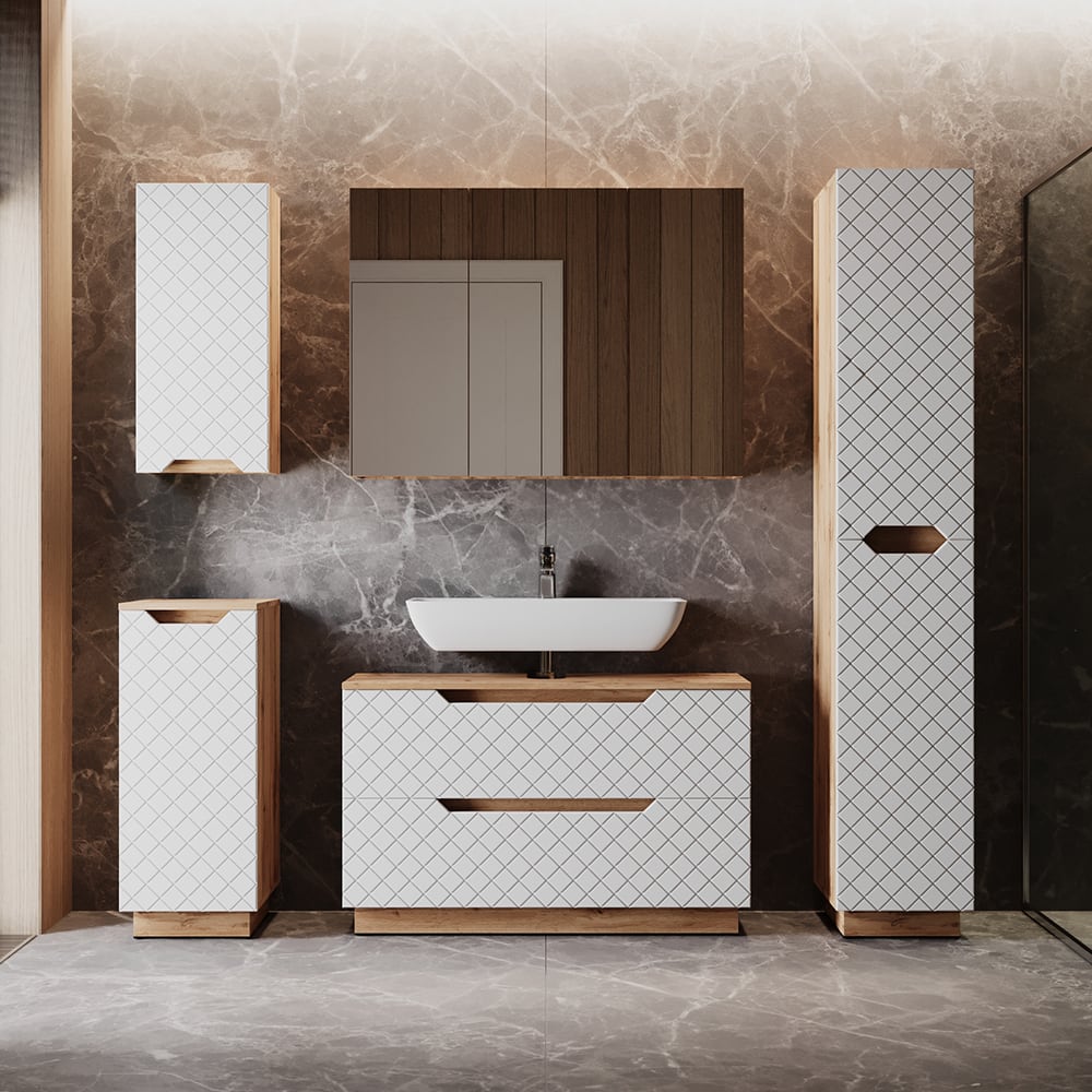 Badmöbel-Set 5-teilig Weiß 100x62.5cm - Maisons Du Monde