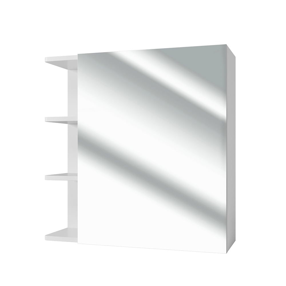 Vicco Badspiegelschrank, Weiß 62 x 64cm style modern Weiß Spanplatte