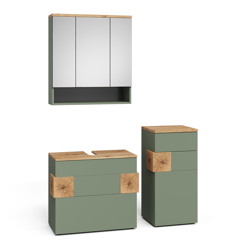 Meubles bain 3 pièces vert 70x64cm Meubles bain 3 pièces vert 70x64cm