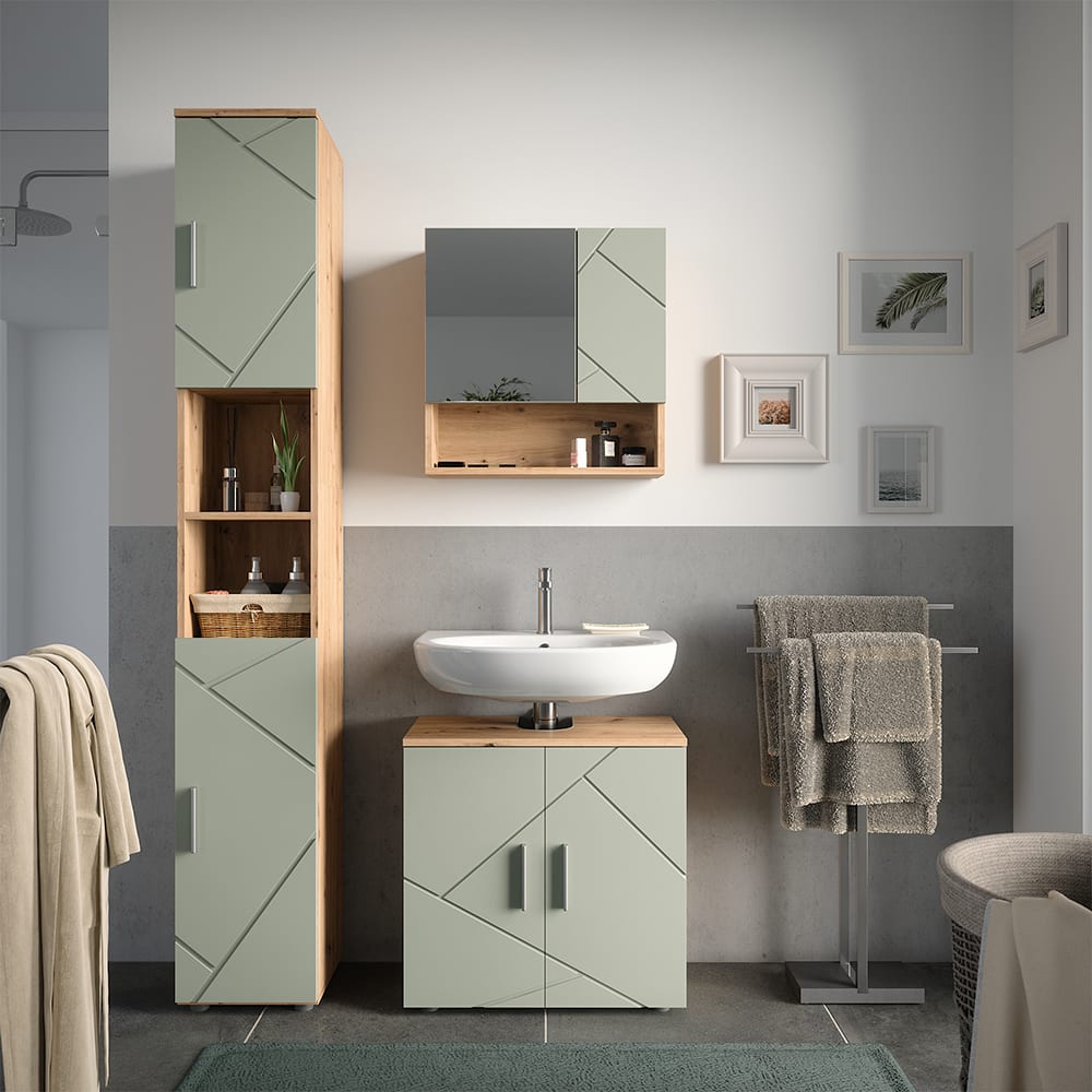 Badmöbel-Set 3-teilig Salbeigrün 60x59cm - Maisons Du Monde