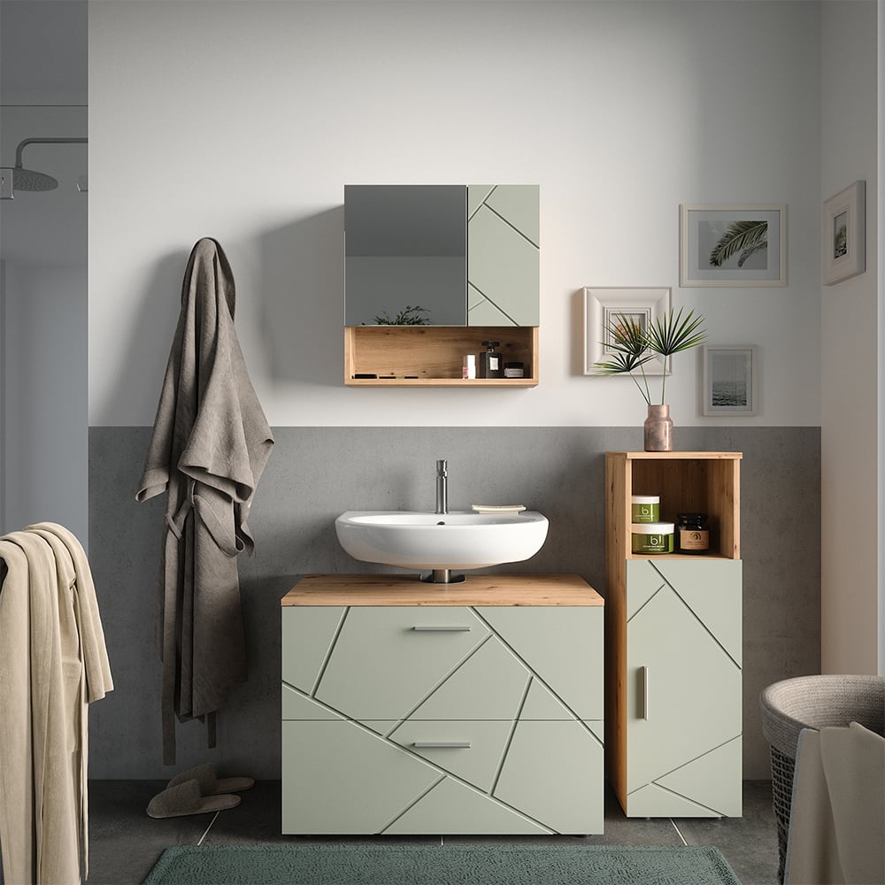 Badmöbel-Set 3-teilig Salbeigrün 80x58.6cm - Maisons Du Monde