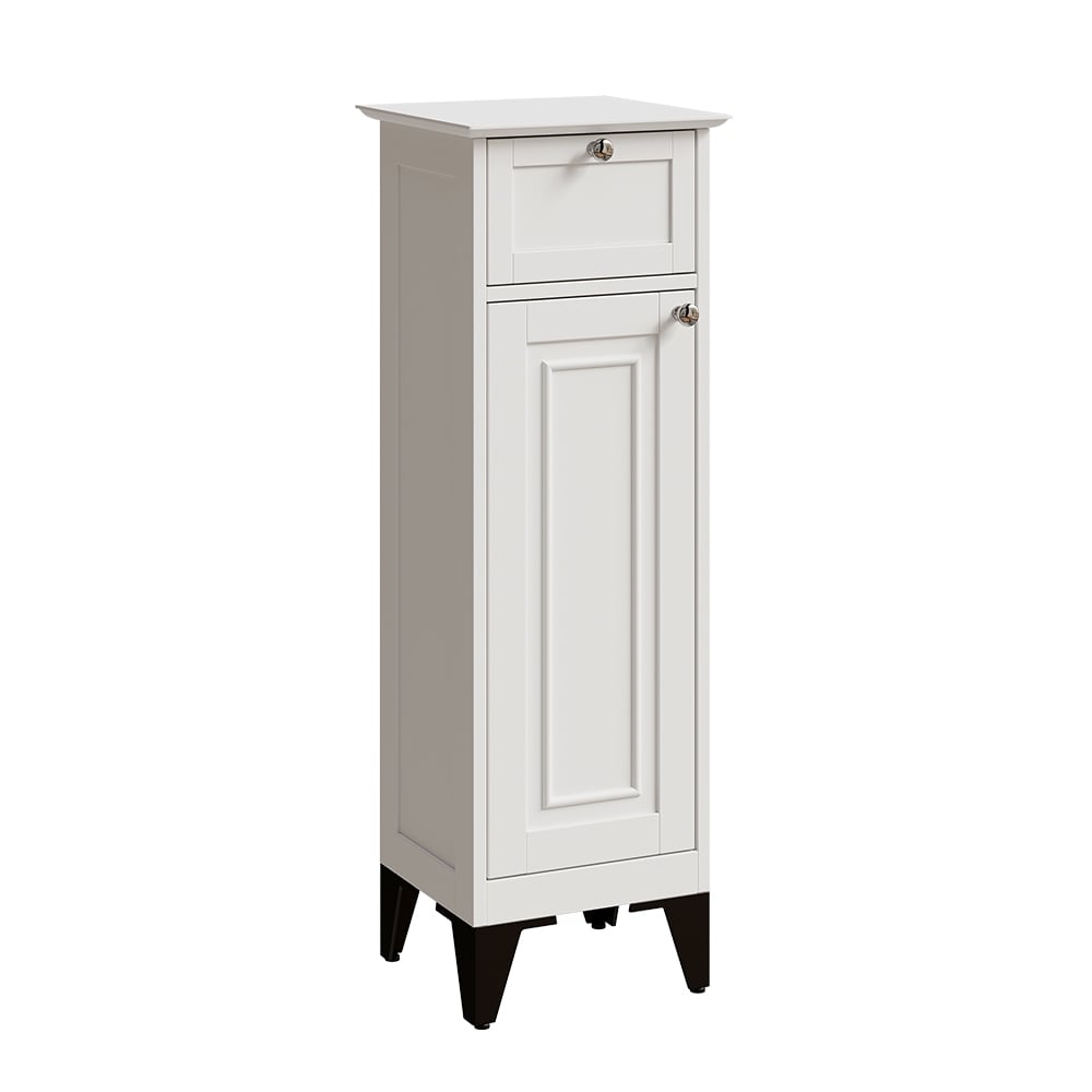 Vicco Badschrank mit Schublade Weiß 32x92cm style modern Weiß Spanplatte