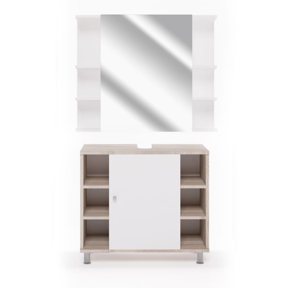 Vicco Badmöbel-Set 2-teilig Sonoma 60x54cm style modern Braun Spanplatte