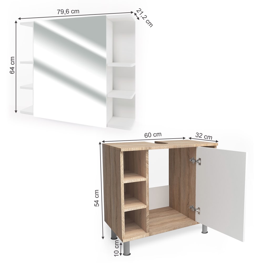 Badmöbel-Set 2-teilig Sonoma 60x54cm - Maisons Du Monde