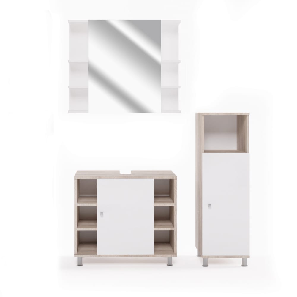 Vicco Badmöbel-Set 3-teilig Sonoma 60x54cm style modern Braun Spanplatte