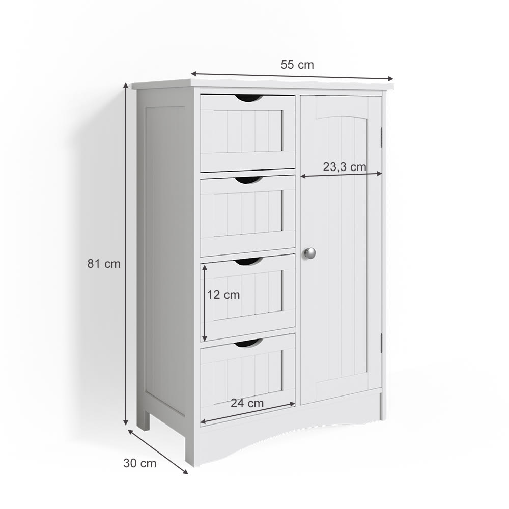 Badschrank, Weiß 55 x 81cm - Maisons Du Monde