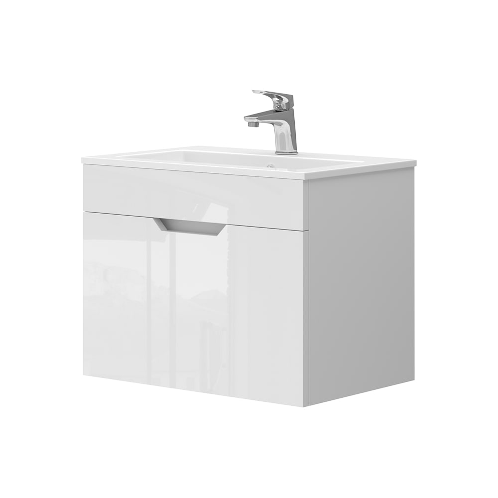 Vicco Waschbeckenunterschrank 2-teilig Weiß 60x44.7cm style modern Weiß Spanplatte