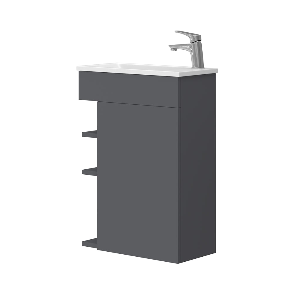 Vicco Waschbeckenunterschrank 2-teilig Anthrazit 50x70cm style modern Grau Spanplatte
