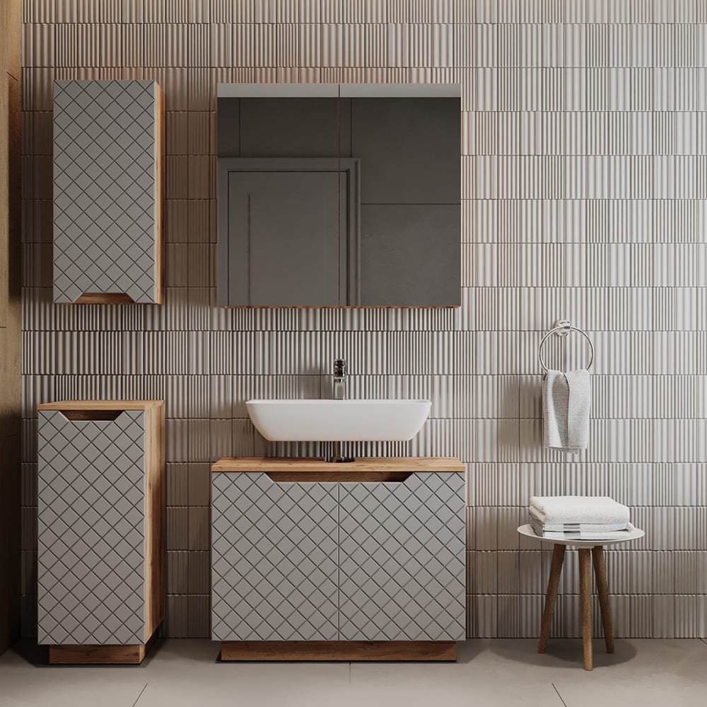 Badmöbel-Set 4-teilig Grau 80x62.1cm - Maisons Du Monde