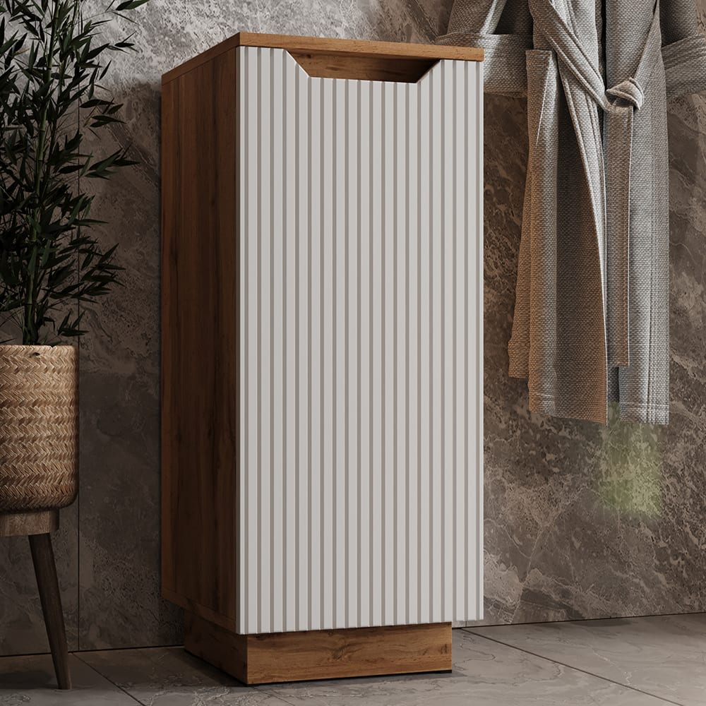 Midischrank Eiche/weiß gestreift 33.4x81.9cm - Maisons Du Monde