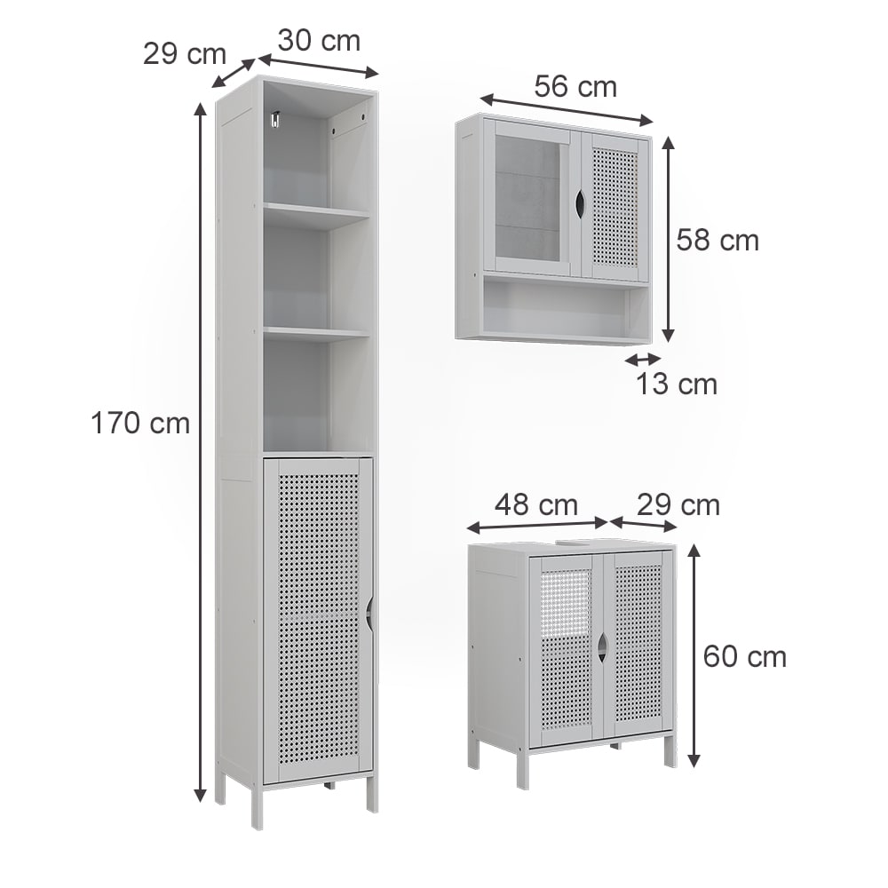 Badmöbel-Set 3-teilig Weiß 50x60cm - Maisons Du Monde