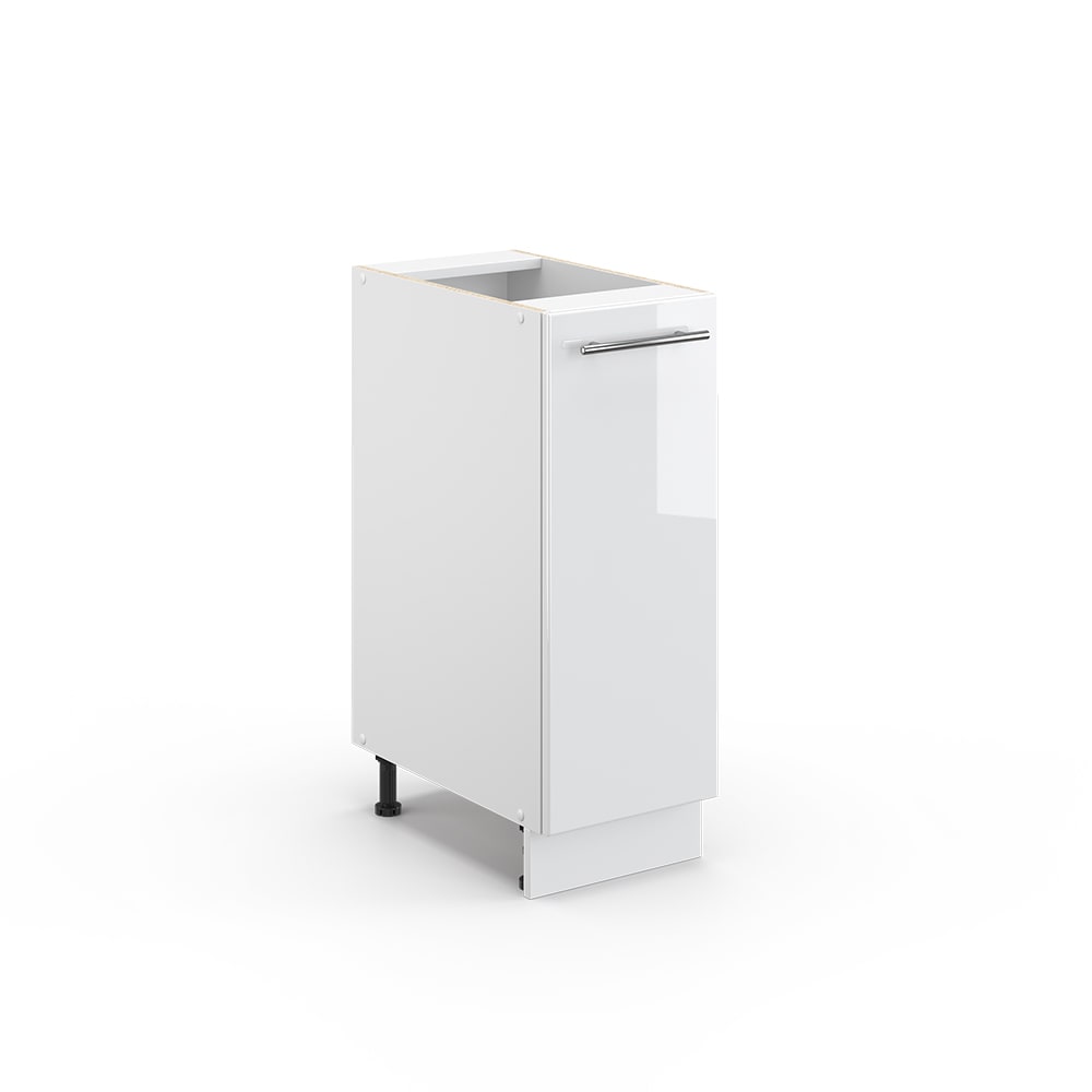 Vicco Midischrank ohne Arbeitsplatte, Weiß Hochglanz 30 x 82cm style modern Weiß Spanplatte