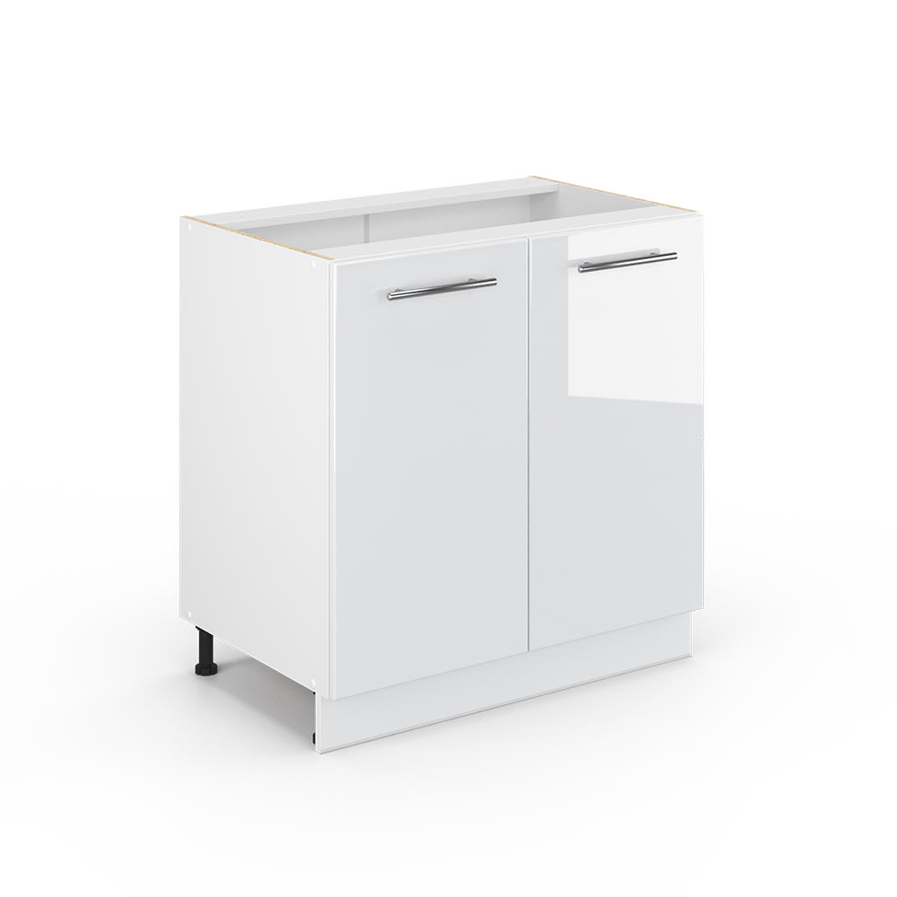 Vicco Midischrank mit Regal ohne Arbeitsplatte Weiß Hochglanz 80x82cm style modern Weiß Spanplatte