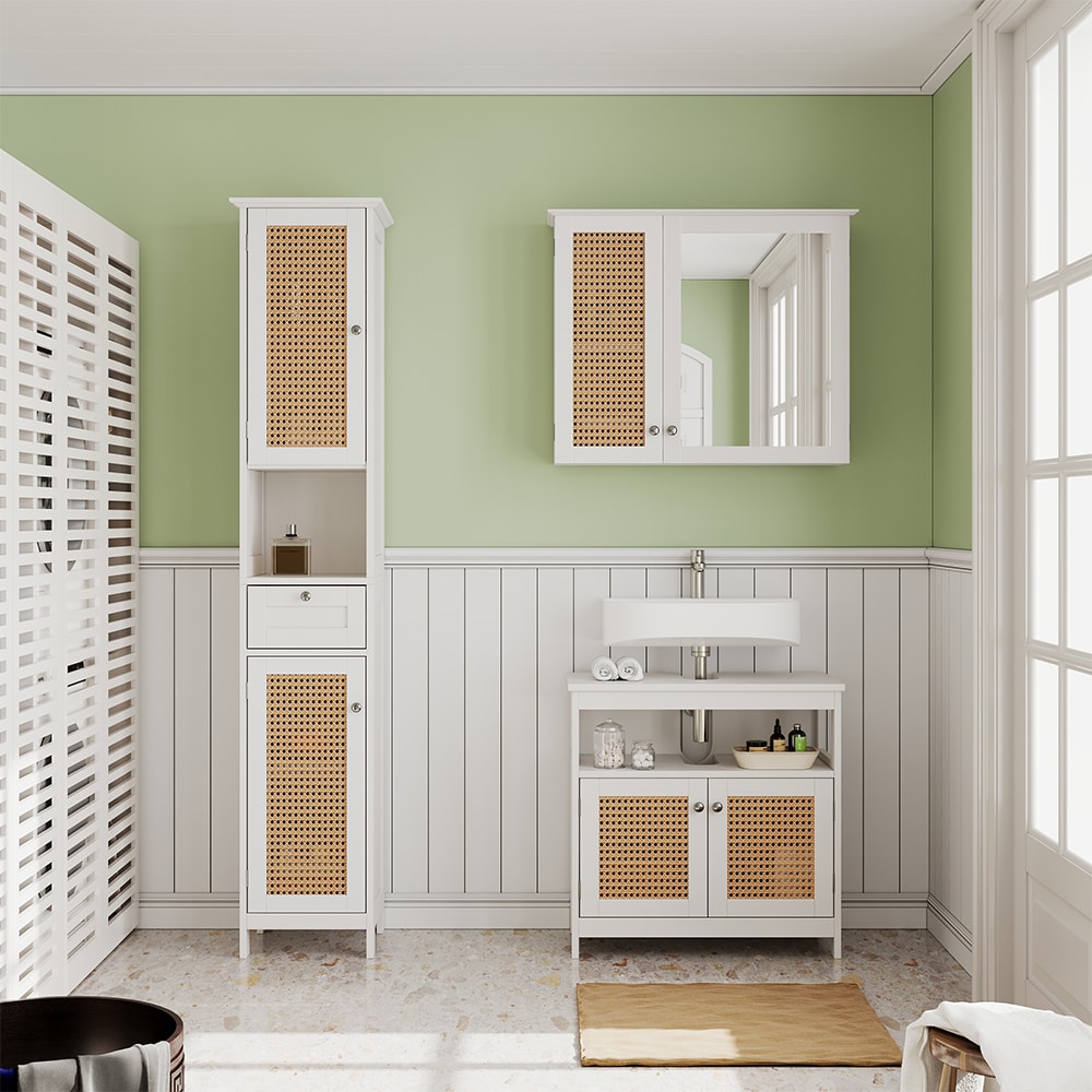 Badmöbel-Set 3-teilig Weiß 60x60cm - Maisons Du Monde