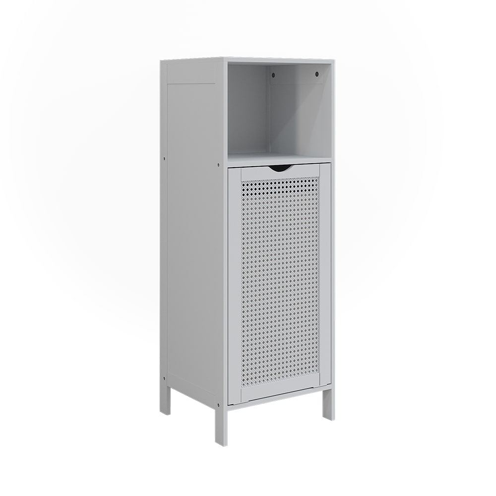 Vicco Midischrank mit Wäschekorb Weiß 36x98cm style modern Weiß Spanplatte