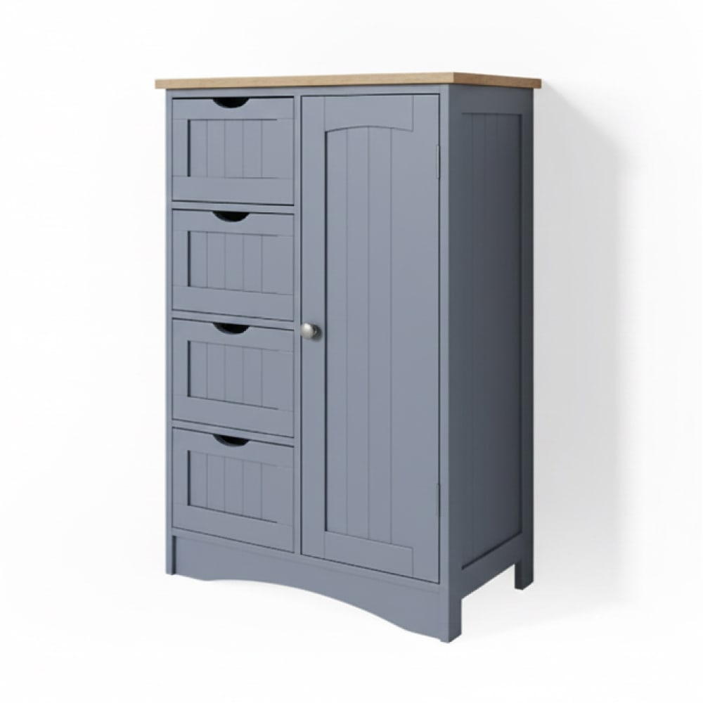 Vicco Badschrank, Grau 55 x 81cm style modern Grau Spanplatte