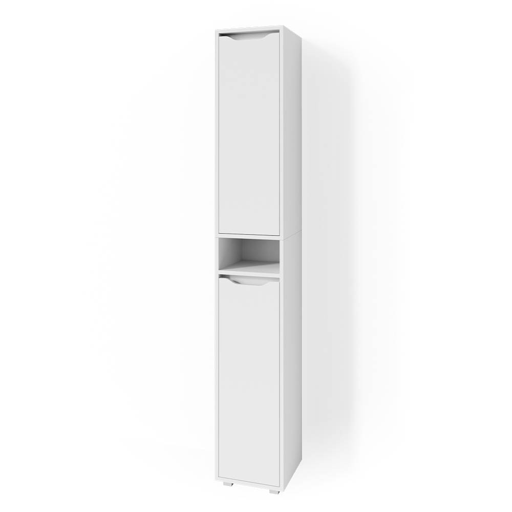Vicco Badschrank, Weiß 30 x 192.5cm style modern Weiß Spanplatte