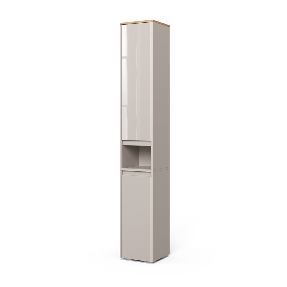 Vicco Badschrank mit 2 Türen Cashmere/Artisan 30.2x191.5cm style modern Beige Spanplatte