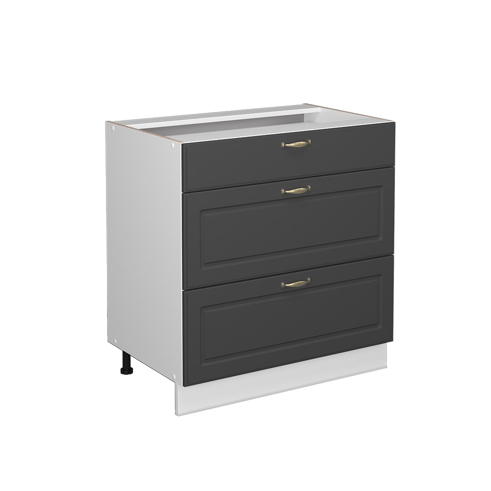 Vicco Badschrank mit 3 Schubladen ohne Arbeitsplatte Anthrazit-Gold 80x82cm style modern Grau Spanplatte