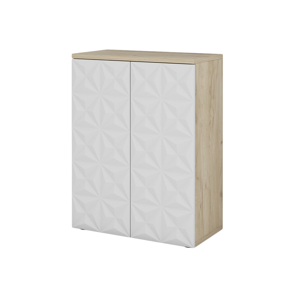 Vicco Midischrank mit 2 Türen und 3 Fächer, Weiß 60 x 79.5cm style modern Weiß Spanplatte