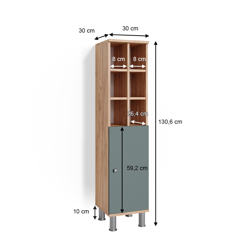 Midischrank große Tür, Grün 30 x 130.6cm - Maisons Du Monde