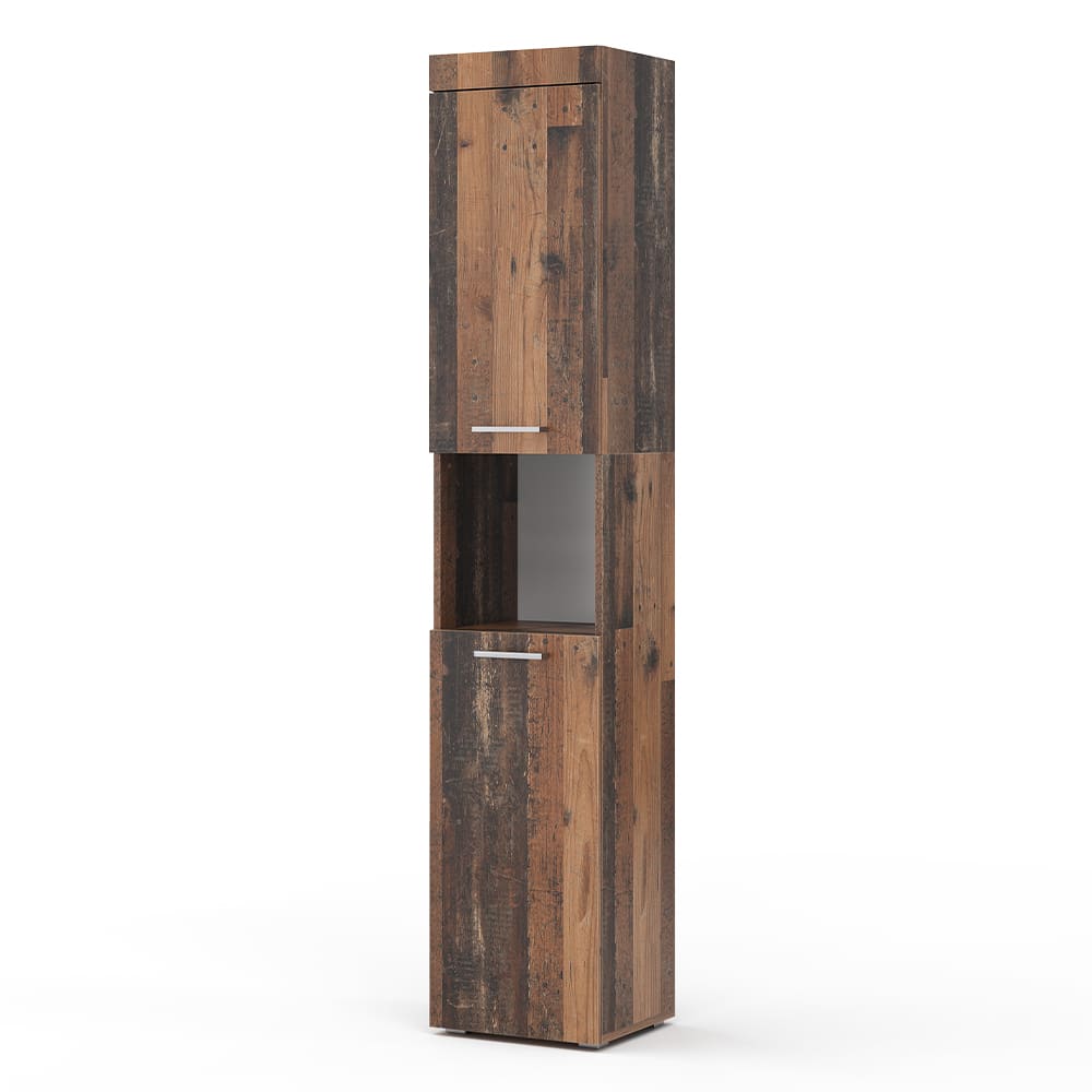 Vicco Badschrank Oldstyle 37x190cm style modern Braun Spanplatte