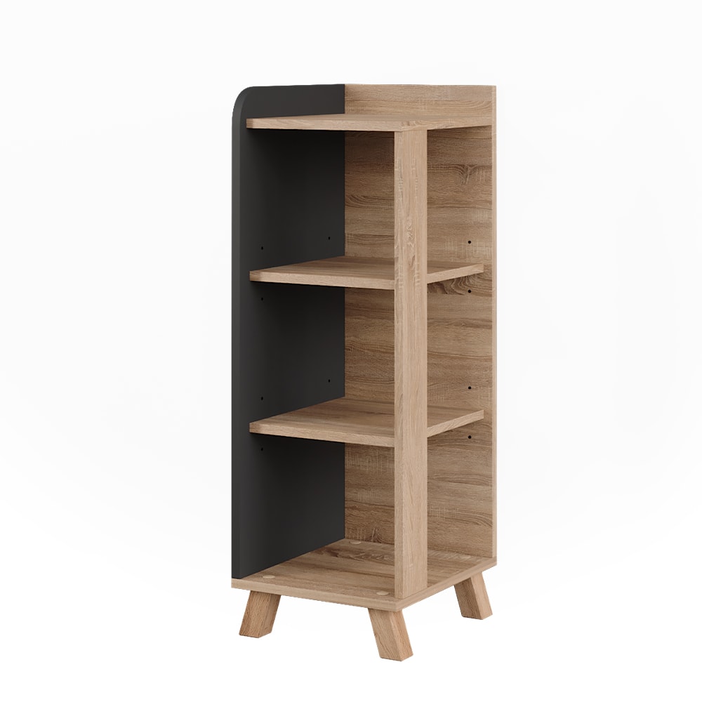 Vicco Midischrank mit 4 Ablagen Sonoma/Anthrazit 30x90cm style modern Braun Spanplatte