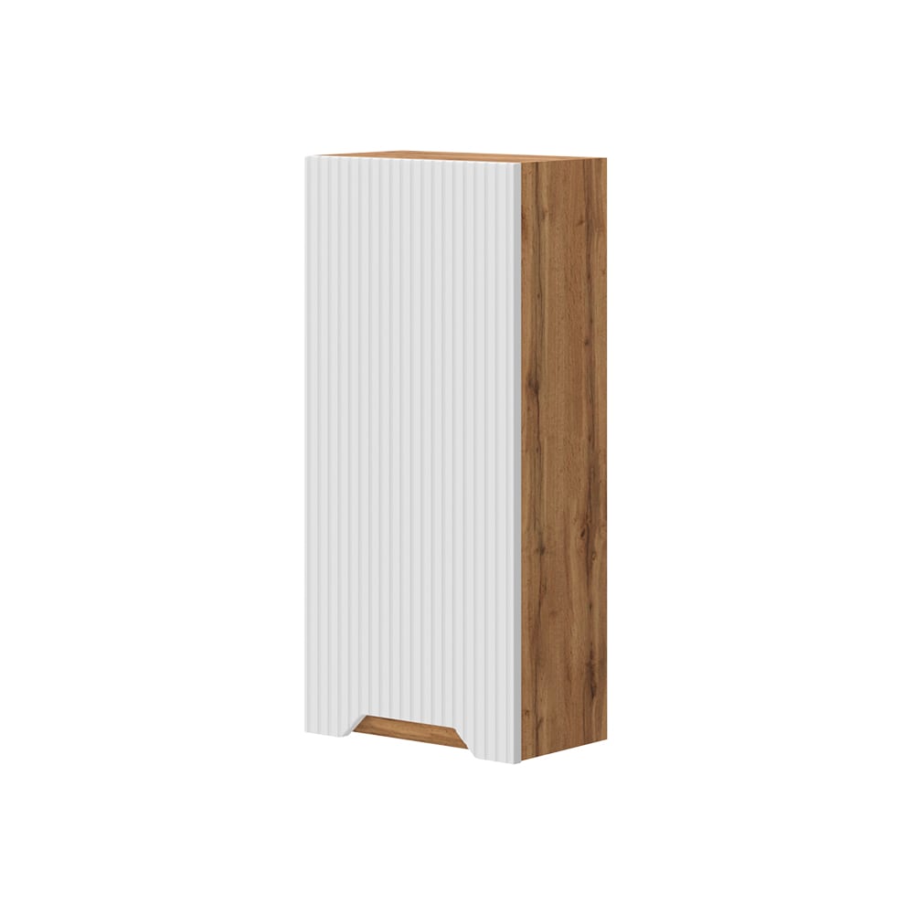 Vicco Badschrank Eiche/weiß gestreift 20x72.6cm style modern - Spanplatte