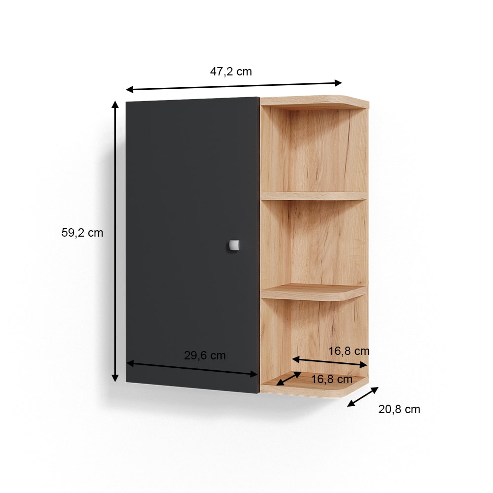 Badschrank, Anthrazit 47.2 x 59.2cm - Maisons Du Monde