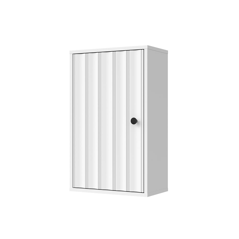 Vicco Badschrank Weiß Riffel 40x65cm style modern Weiß Spanplatte